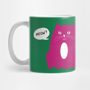 The Fat cat on patterned background of a fitted facemask Mug